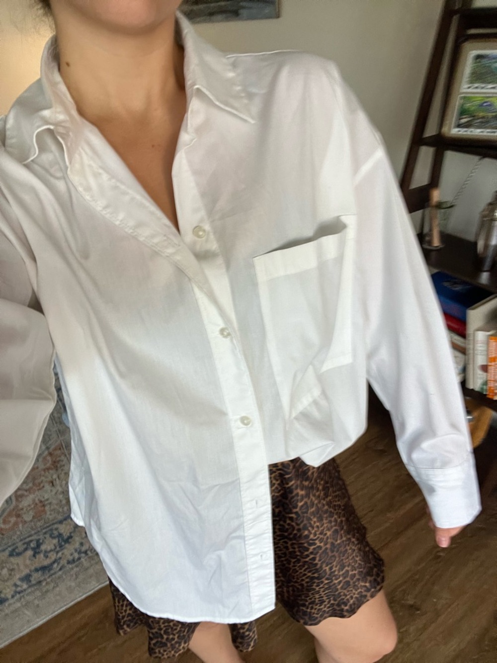 Abercrombie Oversized White Button-Down Shirt